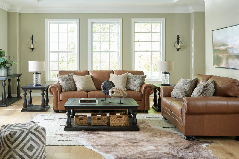 Carianna Caramel Leather Living Room Set - Gate FurnitureLiving Room Set