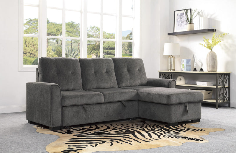 Carolina Gray Reversible Sleeper Sectional with Storage - Gate FurnitureSleeper Sectional