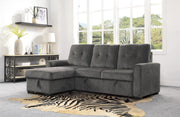 Carolina Gray Reversible Sleeper Sectional with Storage - Gate FurnitureSleeper Sectional