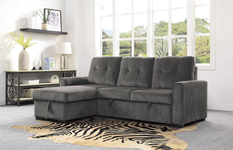 Carolina Gray Reversible Sleeper Sectional with Storage - Gate FurnitureSleeper Sectional