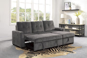 Carolina Gray Reversible Sleeper Sectional with Storage - Gate FurnitureSleeper Sectional