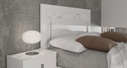 Carrara Bed White W/Light Queen - Gate FurnitureQueen Bed