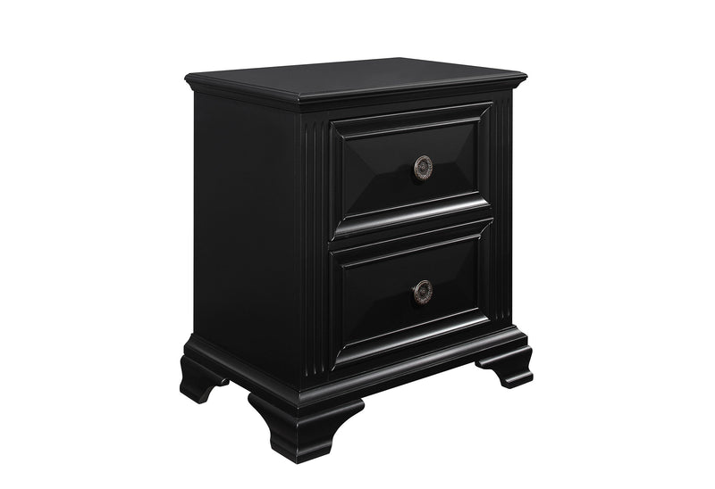 Carter Black Nightstand - Gate FurnitureNightstand