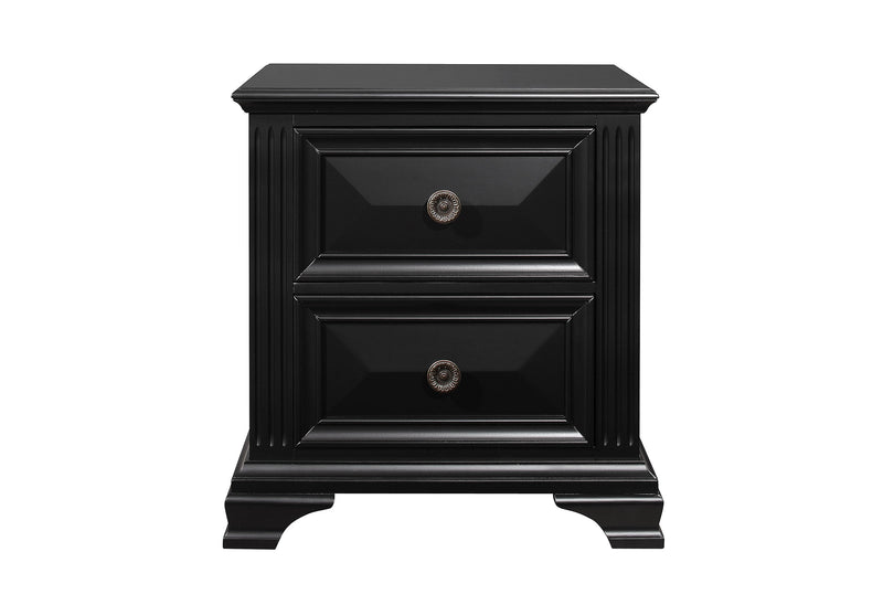 Carter Black Nightstand - Gate FurnitureNightstand