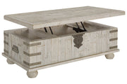 Carynhurst White Wash Gray Coffee Table with Lift Top - Gate FurnitureCoffee Table