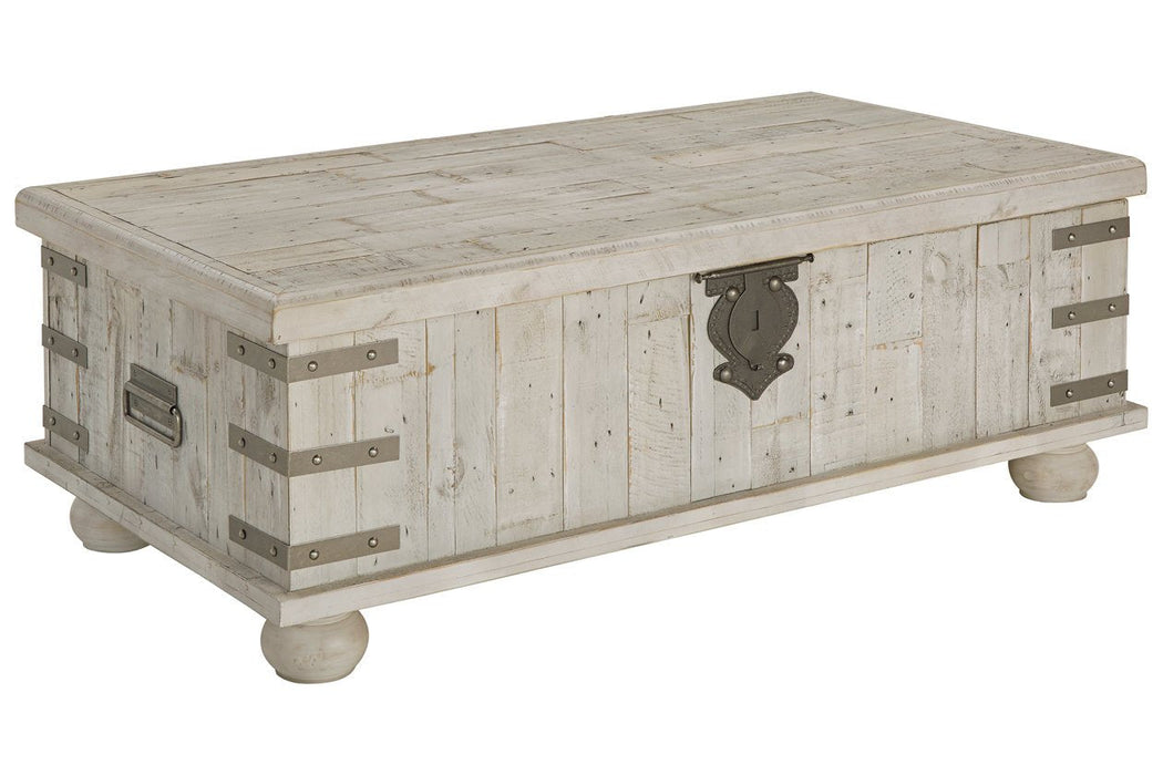 Carynhurst White Wash Gray Coffee Table with Lift Top - T757-9 - Gate Furniture