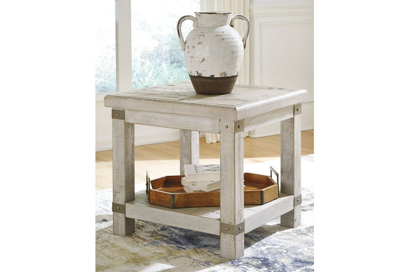 Carynhurst White Wash Gray End Table - Gate FurnitureEnd Table