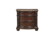 Cavalier Brown Marble Top Nightstand - 1757-4 - Gate Furniture
