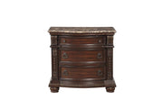 Cavalier Brown Marble Top Nightstand - Gate FurnitureNightstand