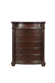 Cavalier Dark Cherry Upholstered Sleigh Bedroom Set - Gate FurnitureBedroom Set