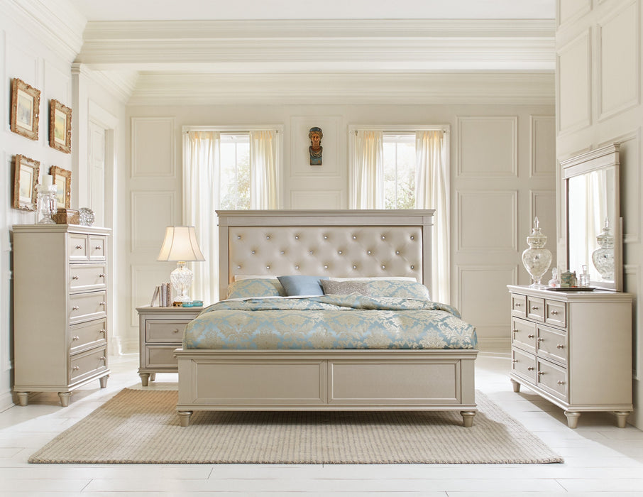 Celandine Silver Panel Bedroom Set - Gate Furniture