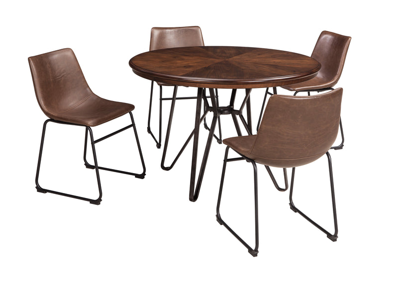 Centiar Brown 5 - Piece Round Dining Set - Gate FurnitureDining Room Set