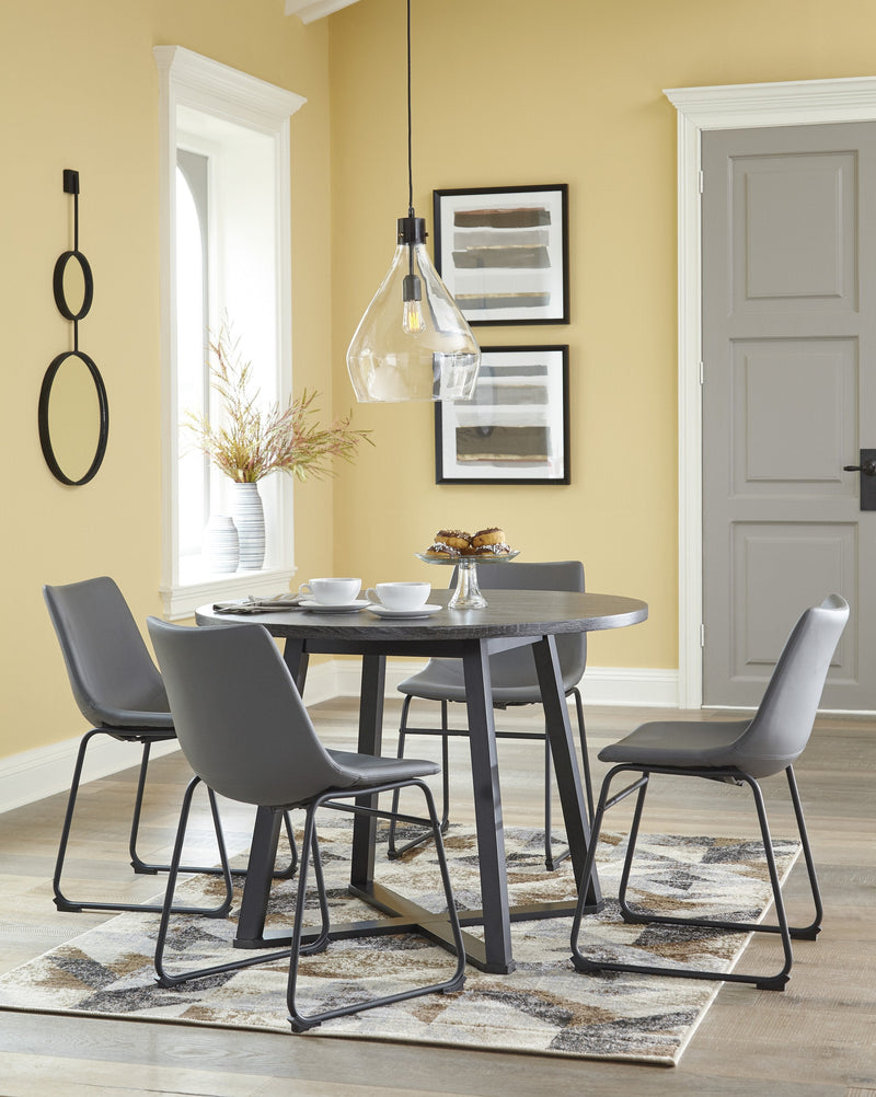 Centiar Gray Round Dining Room Set - Gate FurnitureDining Room Set