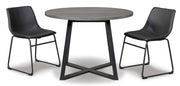 Centiar Gray/Black 3 - Piece Round Dining Set - Gate FurnitureDining Room Set
