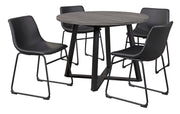 Centiar Gray/Black 5 - Piece Round Dining Set - Gate FurnitureDining Room Set