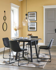 Centiar Gray/Black 5 - Piece Round Dining Set - Gate FurnitureDining Room Set