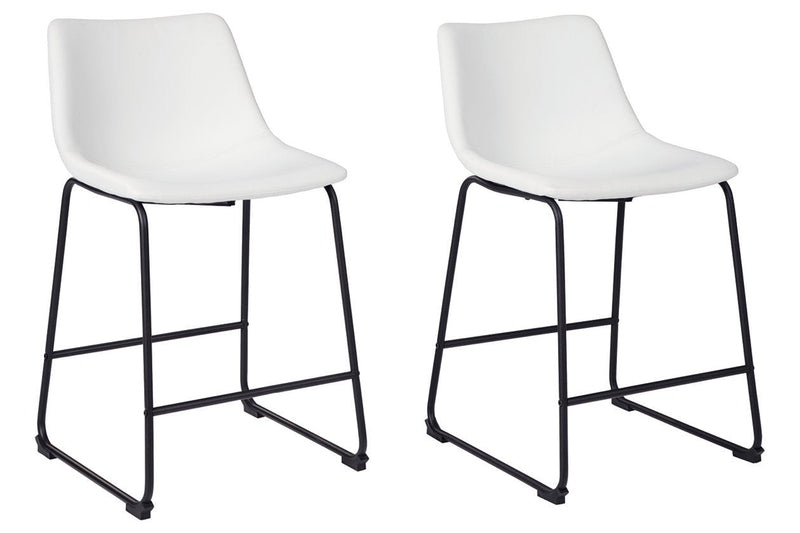 Centiar White Counter Height Bar Stool (Set of 2) - Gate FurnitureBarstool