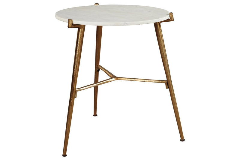 Chadton White/Gold Finish Accent Table - Gate FurnitureTable