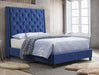 Chantilly Blue Velvet Upholstered Queen Bed - Gate Furniture