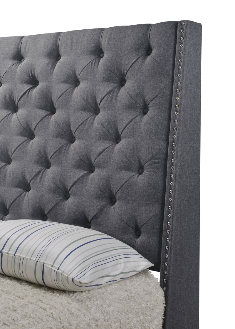 Chantilly Gray King Upholstered Bed - Gate FurnitureKing Bed