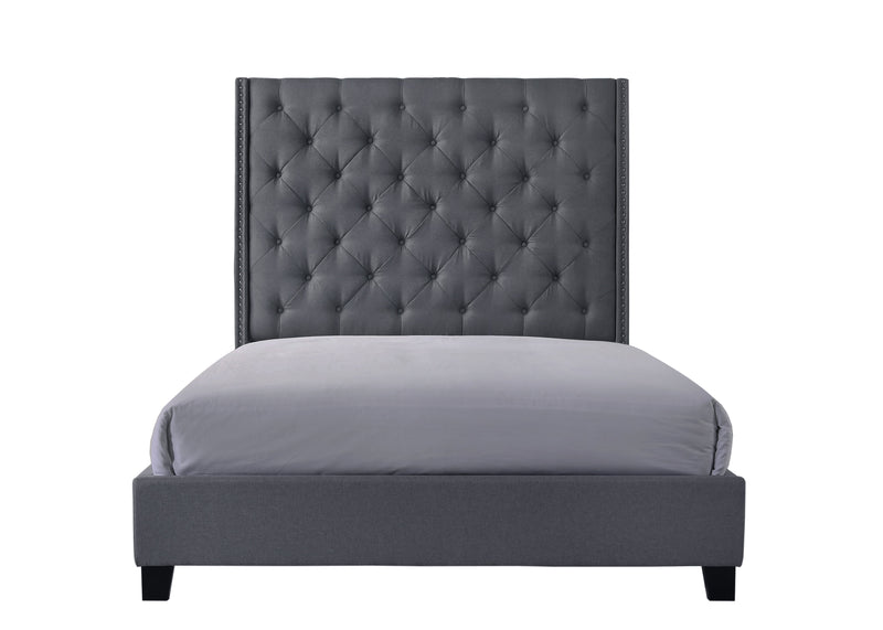Chantilly Gray King Upholstered Bed - Gate FurnitureKing Bed