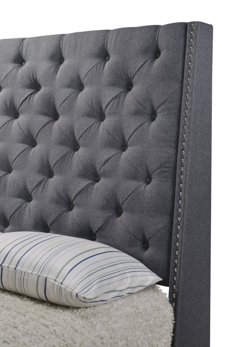 Chantilly Gray Upholstered King Bed - Gate Furniture