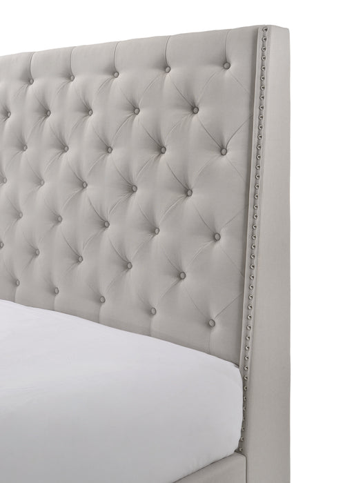 Chantilly Khaki Upholstered King Bed - Gate Furniture