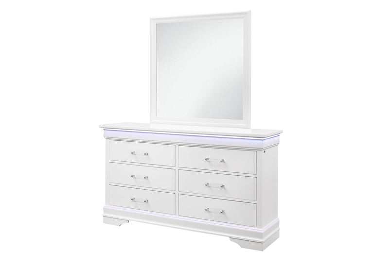 Charlie White Dresser With Led - Gate FurnitureDresser