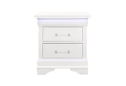Charlie White Nightstand With Led - Gate FurnitureNightstand