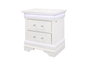 Charlie White Nightstand With Led - Gate FurnitureNightstand