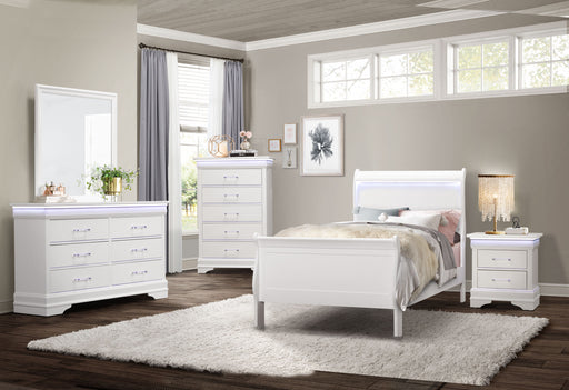 Charlie White Twin Bed - CHARLIE-WHITE-TB - Gate Furniture
