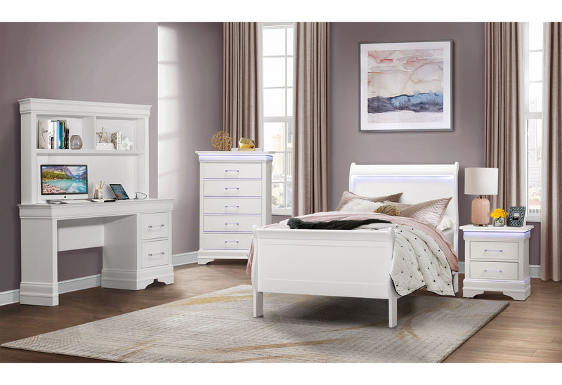Charlie White Twin Bed - Gate FurnitureTwin Bed