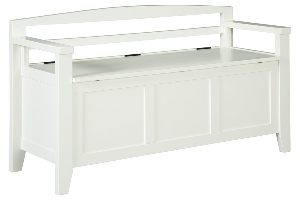 Charvanna White Storage Bench - A4000058 - Gate Furniture
