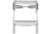 Chaseton Clear/Silver Finish Accent Table - Gate FurnitureTable