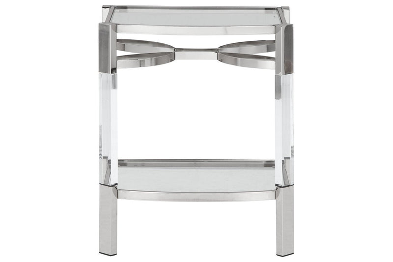 Chaseton Clear/Silver Finish Accent Table - Gate FurnitureTable