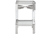 Chaseton Clear/Silver Finish Accent Table - Gate FurnitureTable