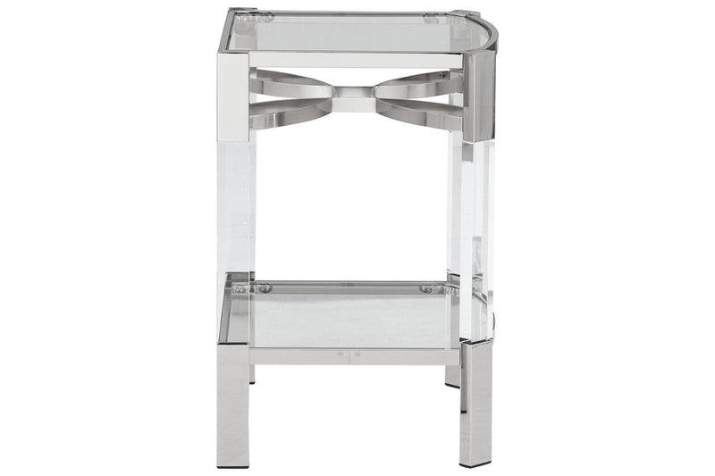 Chaseton Clear/Silver Finish Accent Table - Gate FurnitureTable