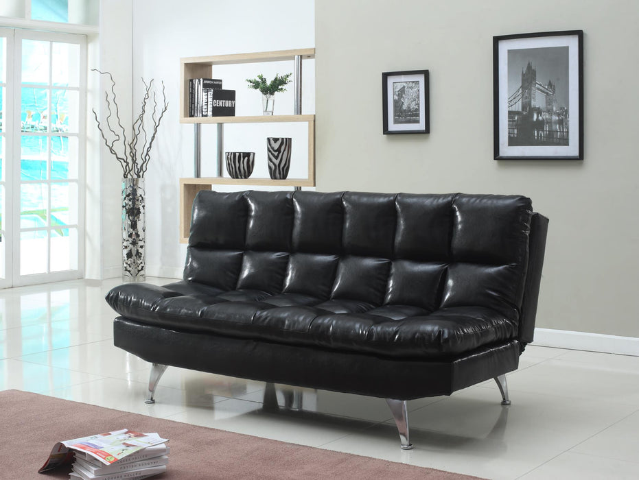 Chester Black Pu Adjustable Sofa Bed - 4419K - Gate Furniture