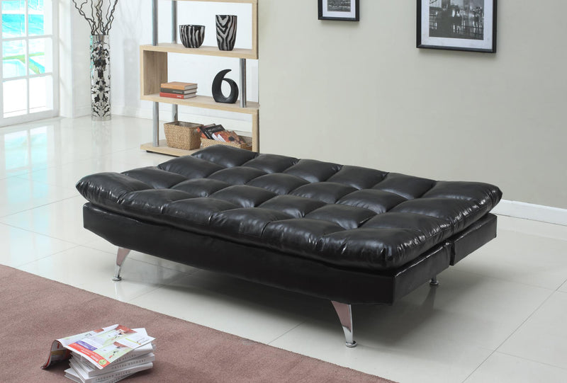 Chester Black Pu Adjustable Sofa Bed - Gate FurnitureFuton