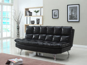 Chester Black Pu Adjustable Sofa Bed - Gate FurnitureFuton