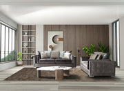 Clara Gray Velvet Sofa & Loveseat - CLARAGRAY-SL