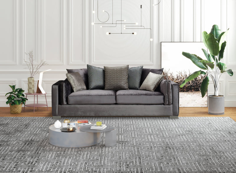 Clara Gray Velvet Sofa & Loveseat - CLARAGRAY-SL
