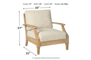 Clare View Beige Lounge Chair with Cushion - Gate FurnitureLounge Chair