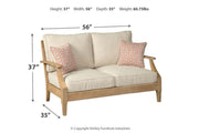 Clare View Beige Loveseat with Cushion - Gate FurnitureLoveseat