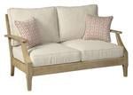 Clare View Beige Loveseat with Cushion - Gate FurnitureLoveseat