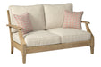 Clare View Beige Loveseat with Cushion - P801-835 - Gate Furniture
