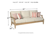 Clare View Beige Sofa with Cushion - Gate FurnitureSofa