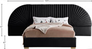 Cleo Velvet King Bed (3 Boxes) Black - Gate FurnitureKing Bed