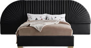 Cleo Velvet King Bed (3 Boxes) Black - Gate FurnitureKing Bed