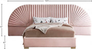 Cleo Velvet King Bed (3 Boxes) Pink - Gate FurnitureKing Bed